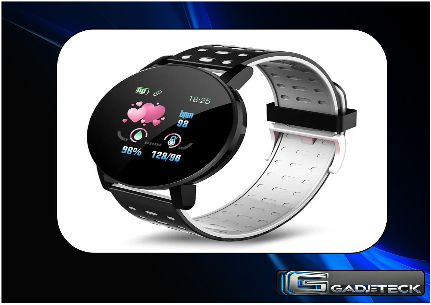 Montre intelligente Hommes Femmes Fréquence Cardiaque Surveillance de la pression artérielle Bluetooth - gadjeteck