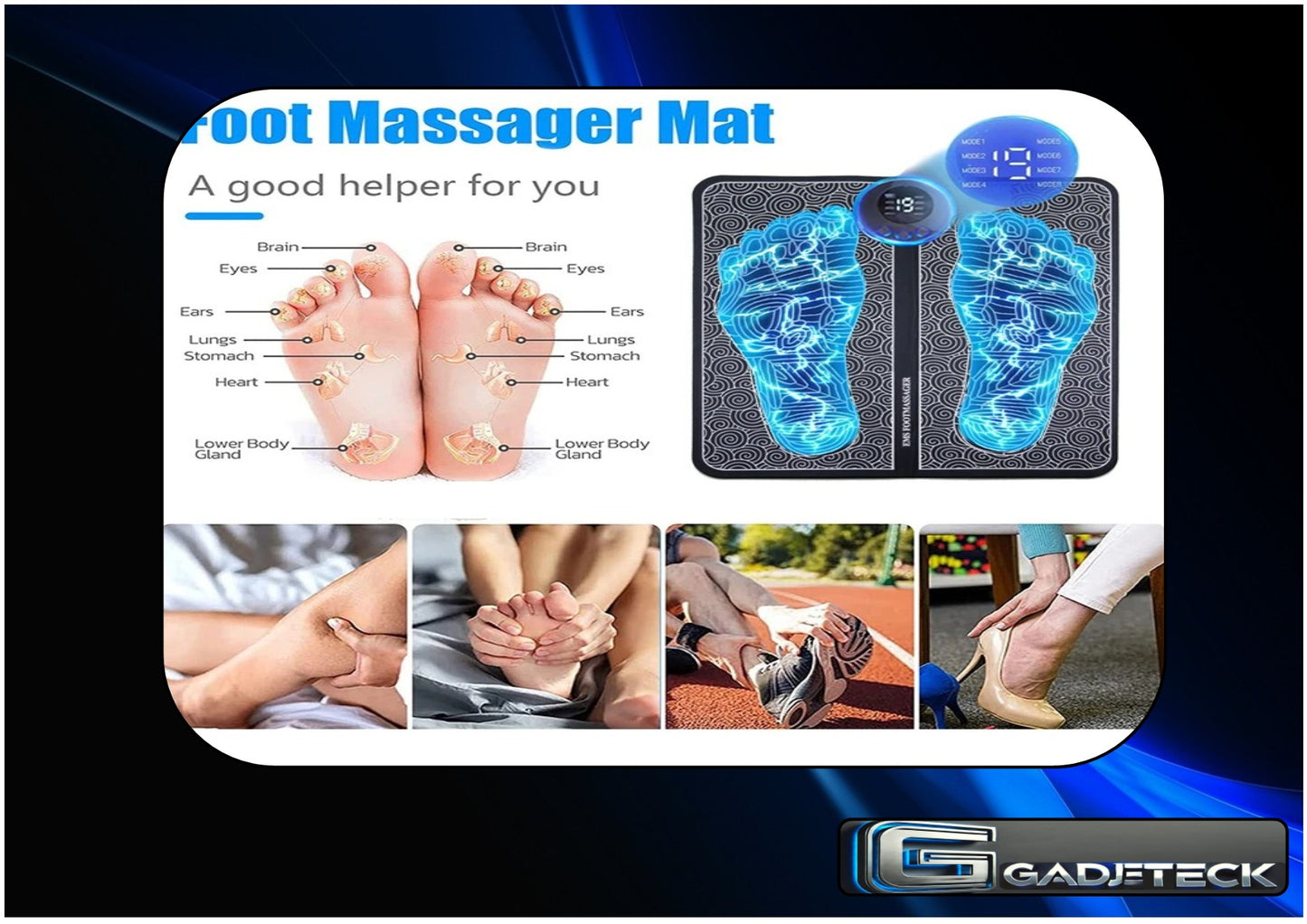 Coussin de massage de pied électrique Massage musculaire Entraîneur de relaxation pour massage - gadjeteck