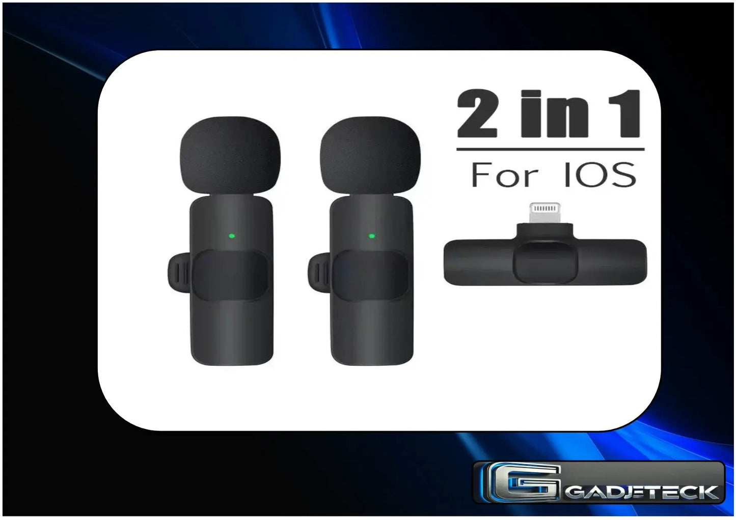 Microphone cravate sans fil, mini microphone d'enregistrement audio et vidéo pour iPhone, téléphone Android - gadjeteck