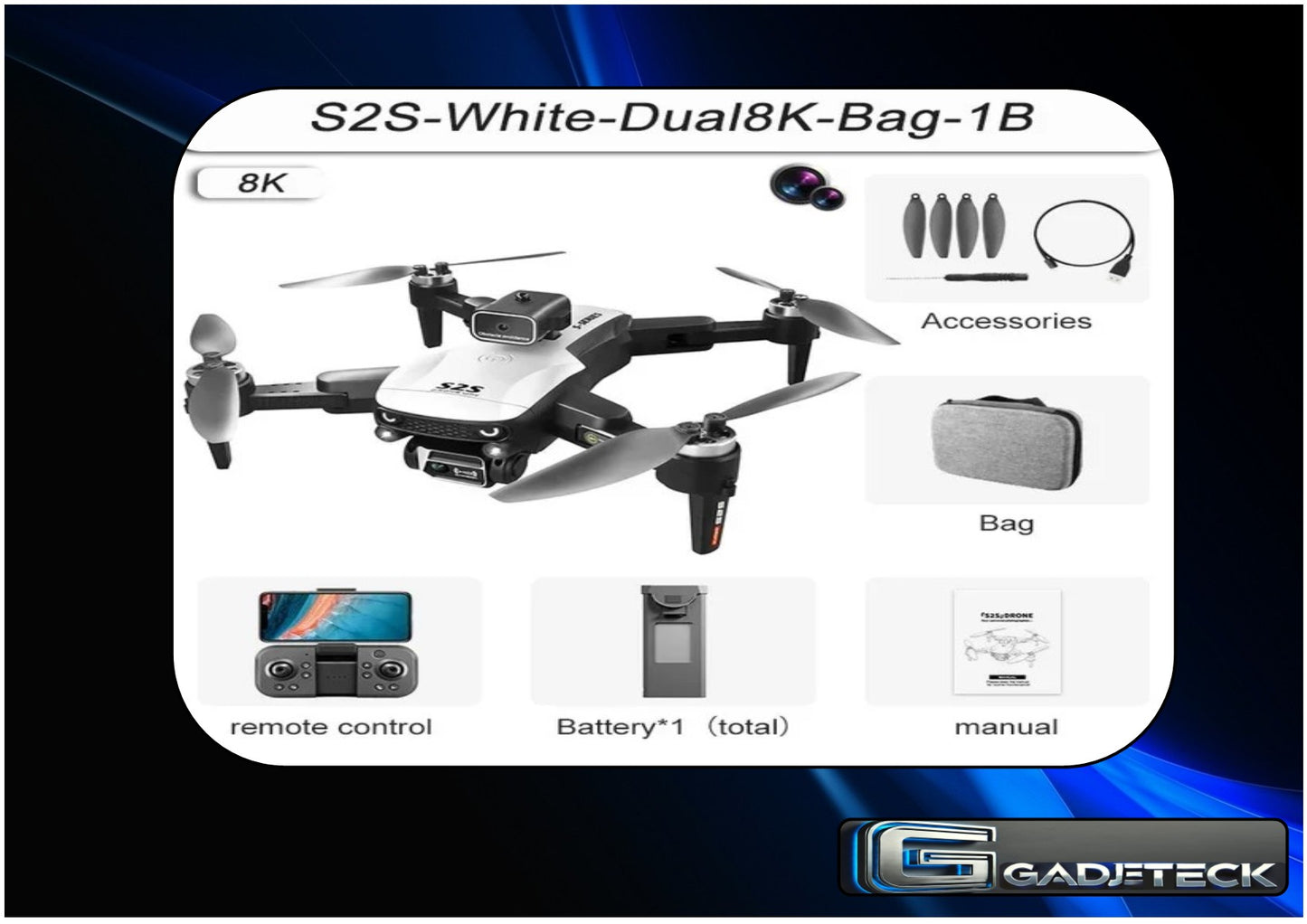 S2S 8K GPS Drone, Aerial Photography, Omnidirectional Dual Camera