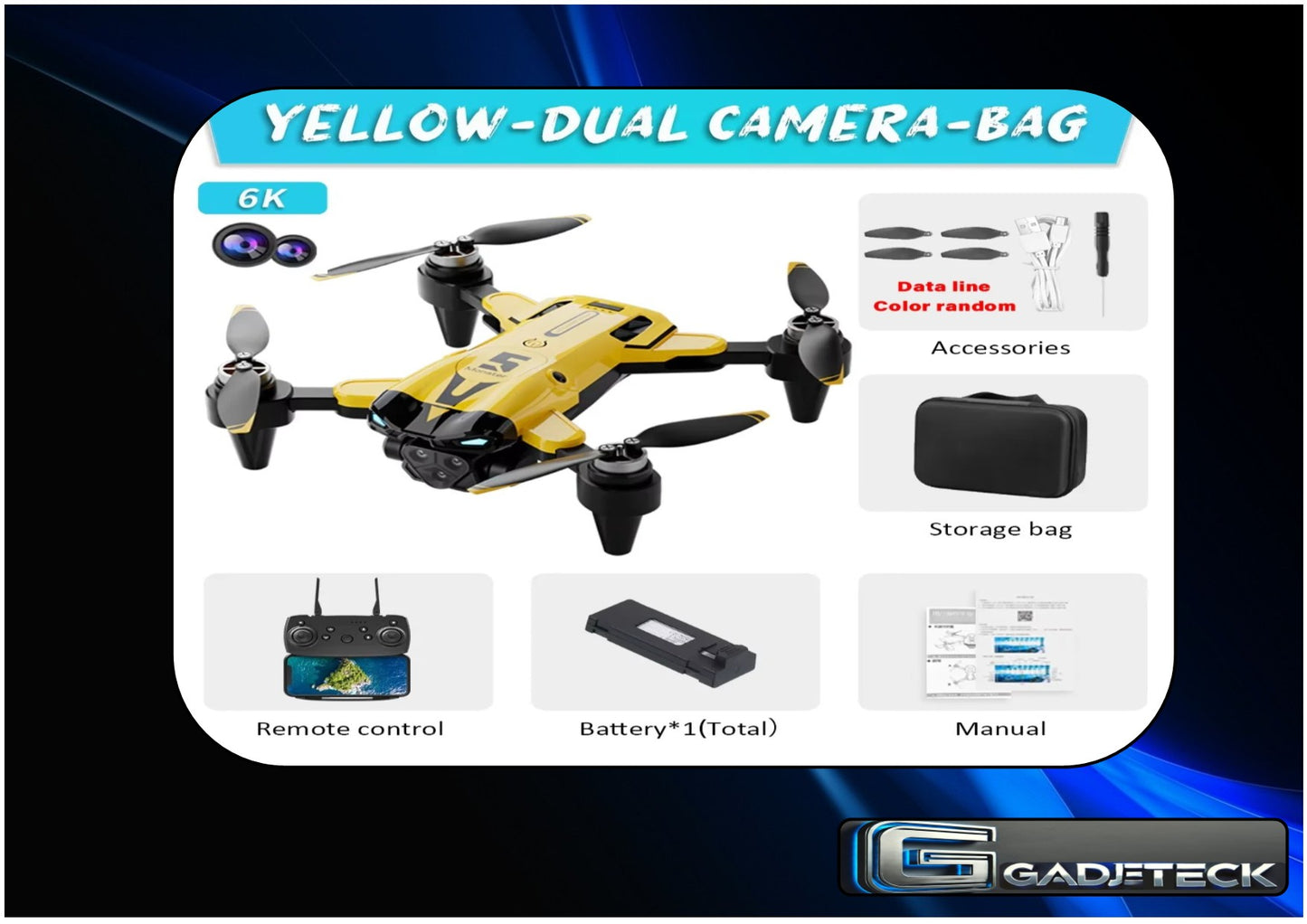 Drone M5 2024 8K professionnel avec triple caméra, moteur sans balais, positionnement par flux optique, quadricoptère pliable