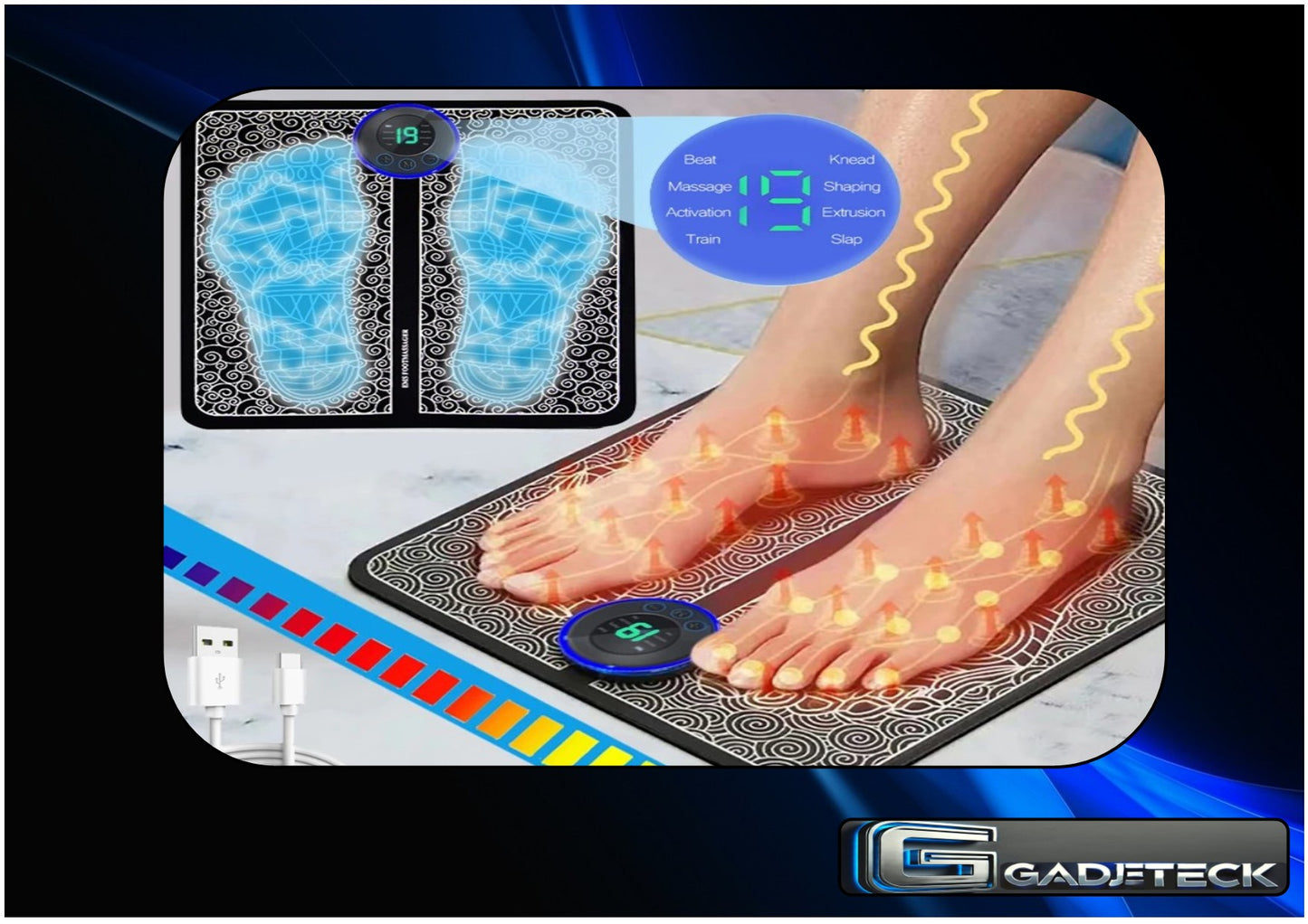 Coussin de massage de pied électrique Massage musculaire Entraîneur de relaxation pour massage - gadjeteck