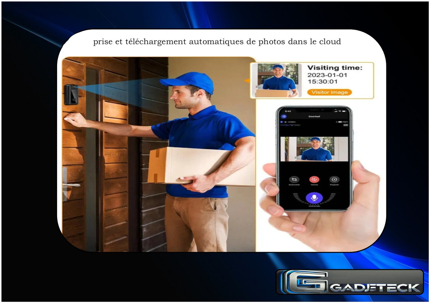 Interphone vidéo de sécurité IR avec camera sans fil
