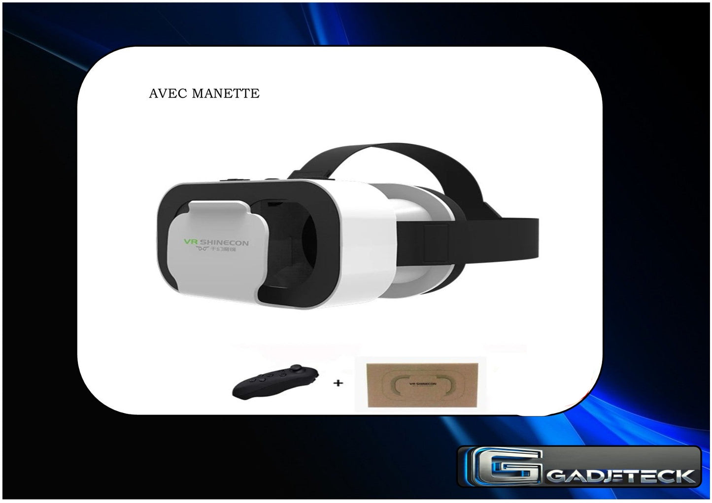 VR Lunettes 3D Casque de réalité virtuel Lunettes pour smartphone Téléphone portable intelligent avec contrôleur - gadjeteck