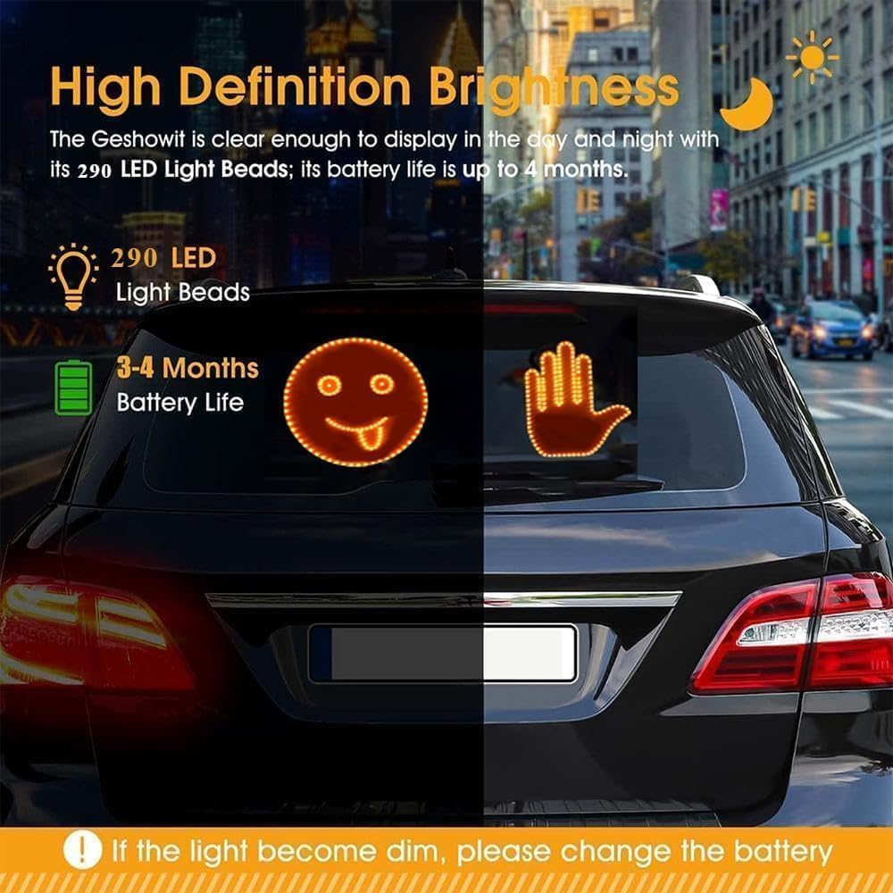 Lumière de doigt avec télécommande - Feu LED geste de la main pour colère au volant