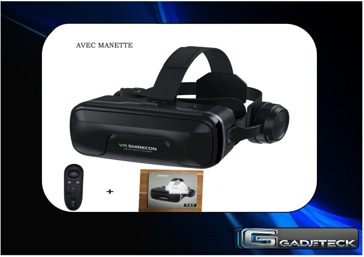 VR Lunettes 3D Casque de réalité virtuel Lunettes pour smartphone Téléphone portable intelligent avec contrôleur - gadjeteck