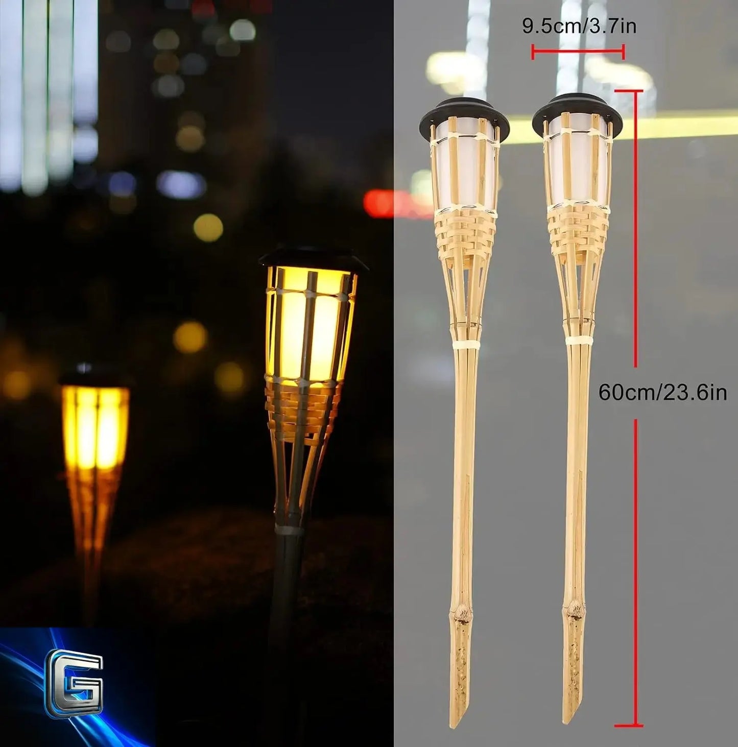 Lampe solaire bambou gadjeteck