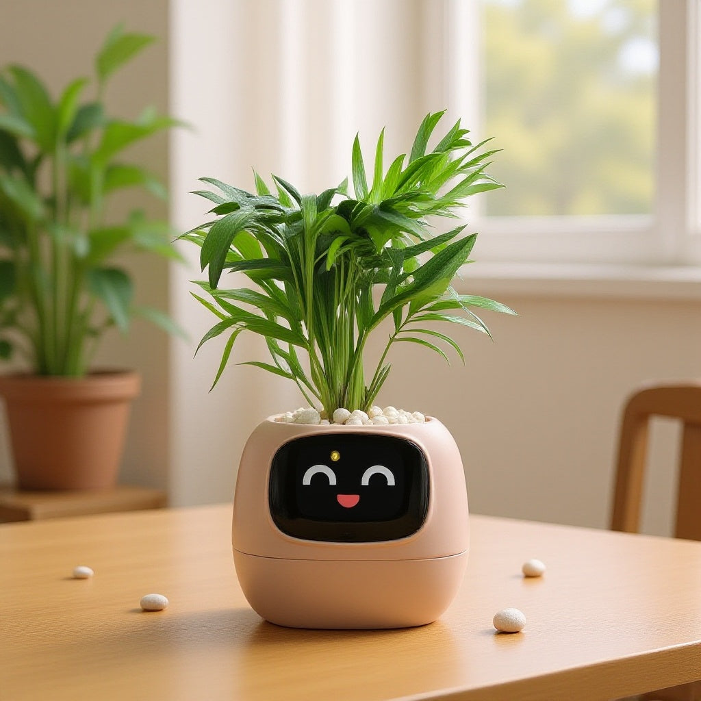 Jardinière Intelligente Tuya Ivy : 49 Expressions Riches, 7 Capteurs Intelligents, Chips AI pour Élever vos Plantes Facilement et Amusant