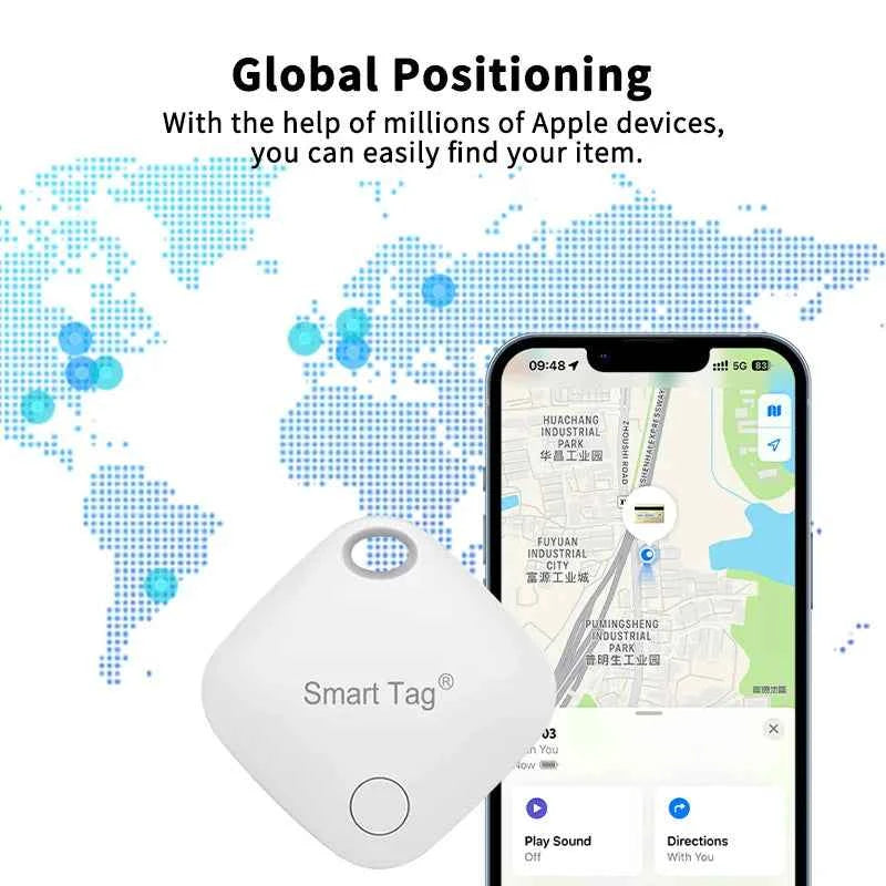Balise GPS Bluetooth iPhone - Dispositif de rappel anti-perte compatible avec Apple Find My et tag de remplacement MFI