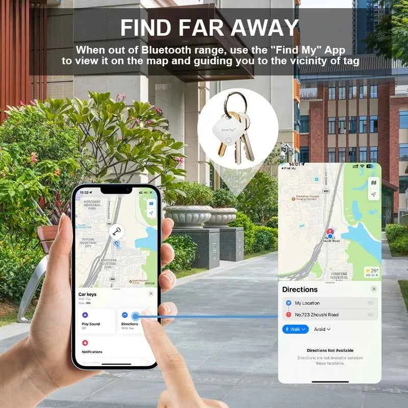 Balise GPS Bluetooth iPhone - Dispositif de rappel anti-perte compatible avec Apple Find My et tag de remplacement MFI