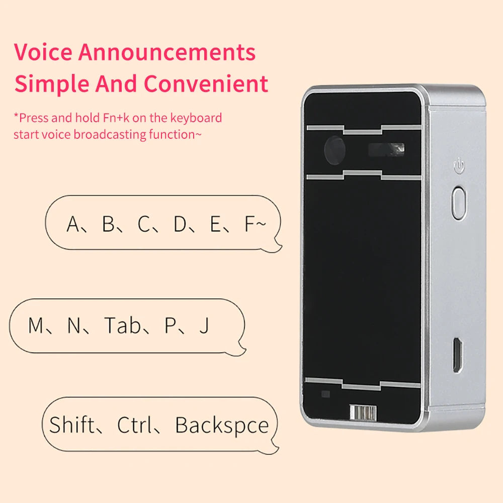 Clavier laser Bluetooth portable avec fonction souris et projecteur sans fil pour iPhone, tablette et ordinateur