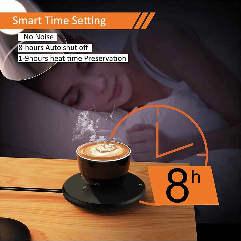 Mug chauffant électrique - Réchauffeur de tasse USB pour café, thé, et eau avec plateau thermostatique intelligent pour bureau et maison