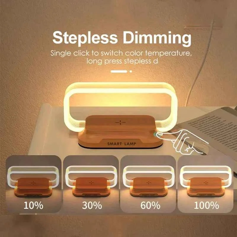 Veilleuse chargeur sans fil Table lampe de bureau dock de charge rapide pour iPhone Samsung Xiaomi
