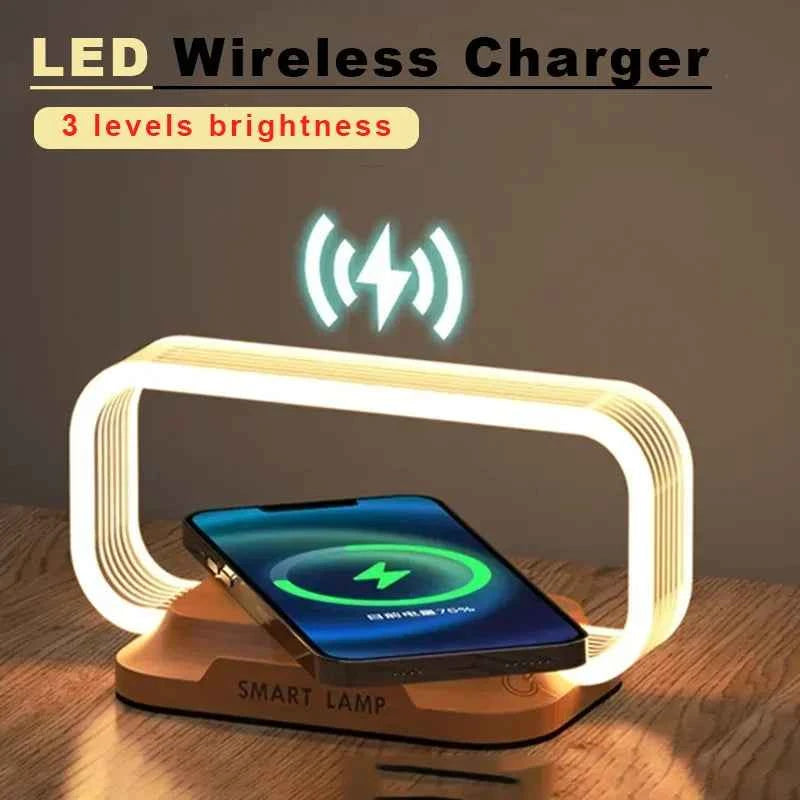 Veilleuse chargeur sans fil Table lampe de bureau dock de charge rapide pour iPhone Samsung Xiaomi