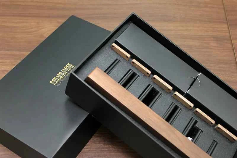 Montre LED Nixie RGB - Horloge de table en bois DIY, lampe de nuit LED, décoration de jeu et cadeau élégant