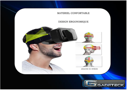 VR Lunettes 3D Casque de réalité virtuel Lunettes pour smartphone Téléphone portable intelligent avec contrôleur - gadjeteck