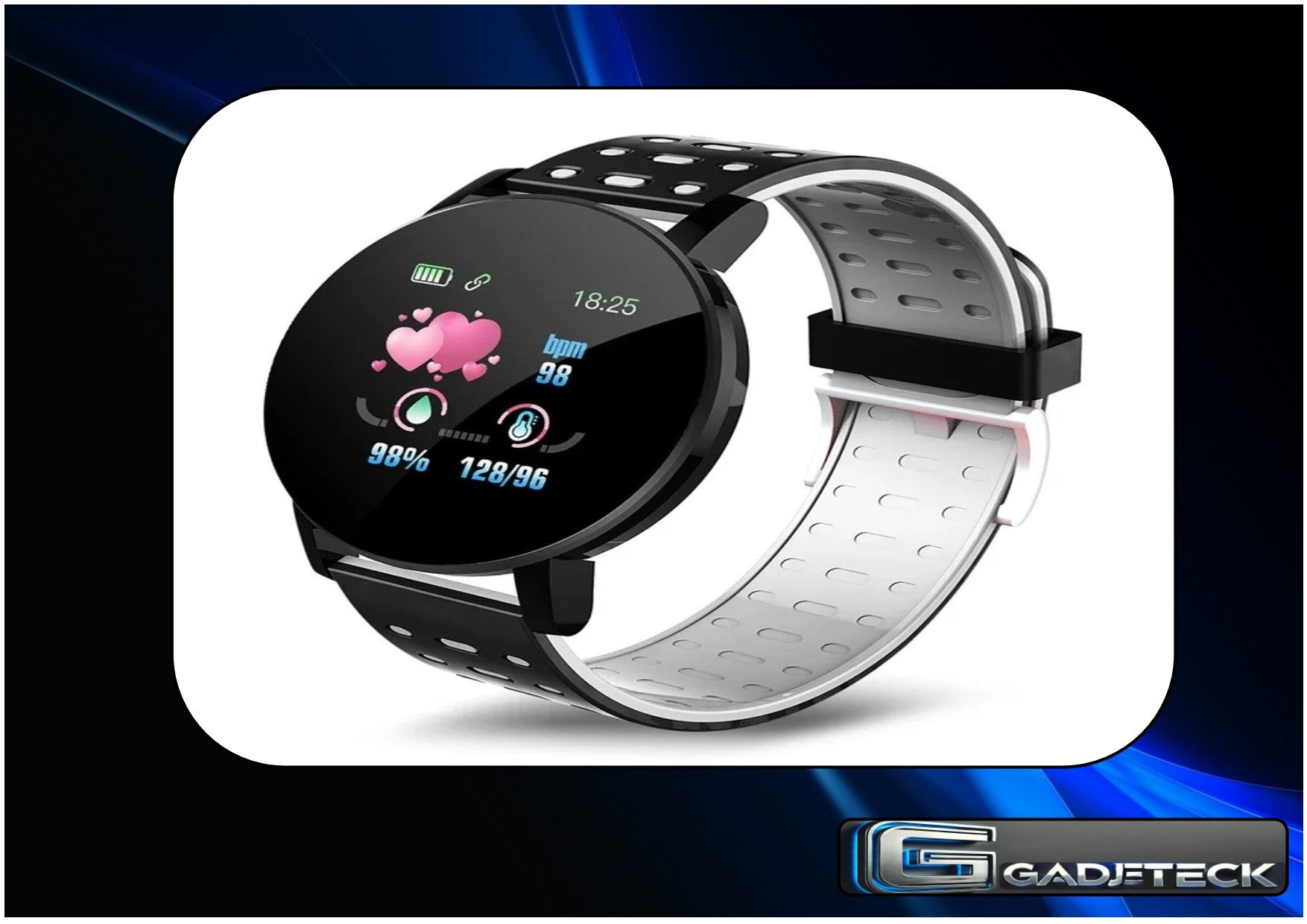 Montre intelligente Hommes Femmes Fréquence Cardiaque Surveillance de la pression artérielle Bluetooth - gadjeteck