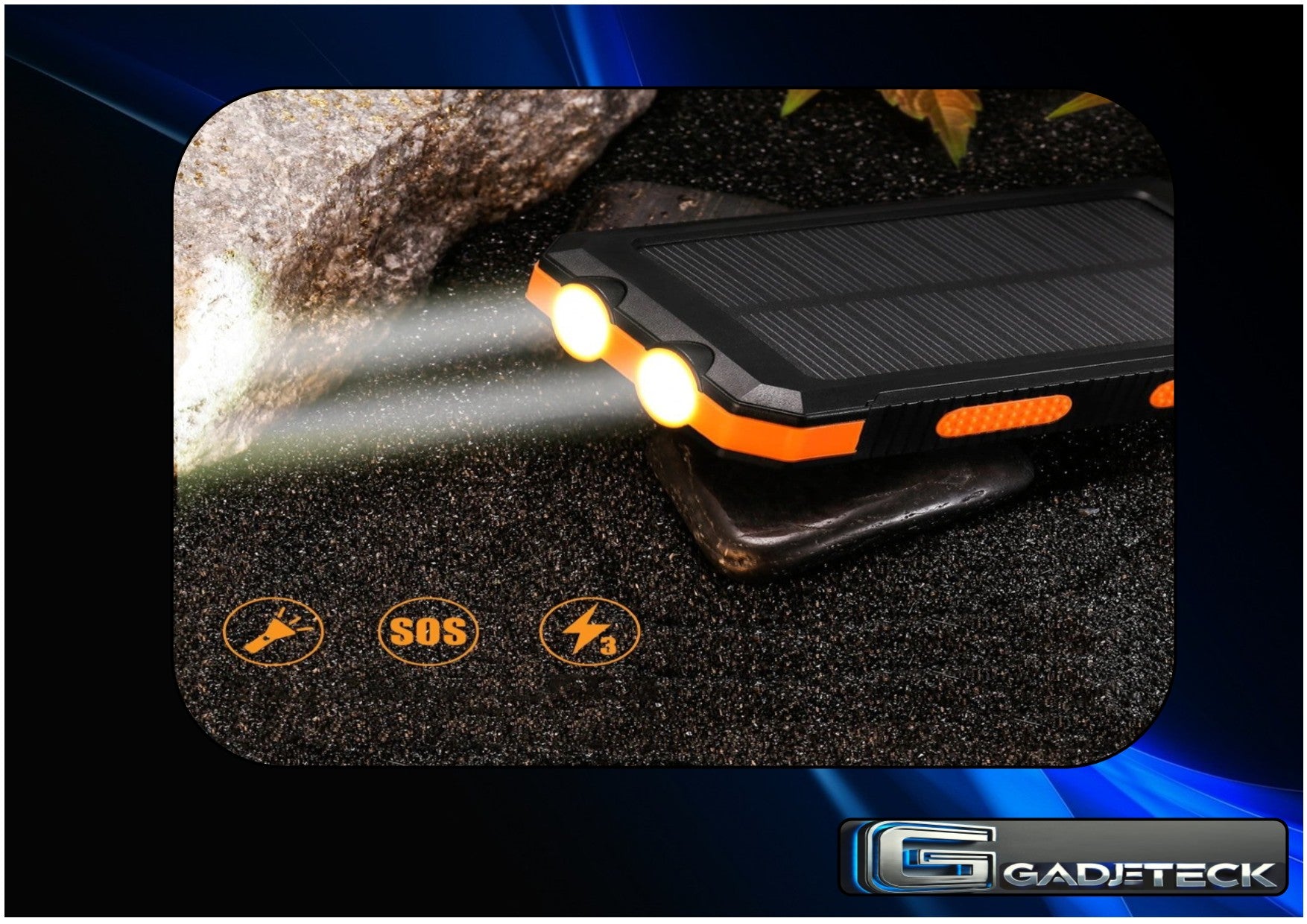Batterie solaire étanche portable LED Double chargeur USB 80000mAh - gadjeteck