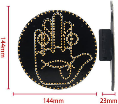 Lumière de doigt avec télécommande - Feu LED geste de la main pour colère au volant