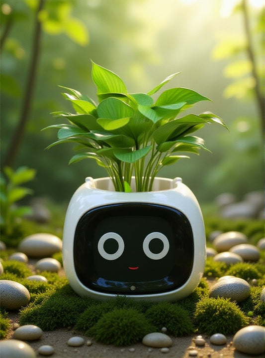 Jardinière Intelligente Tuya Ivy : 49 Expressions Riches, 7 Capteurs Intelligents, Chips AI pour Élever vos Plantes Facilement et Amusant
