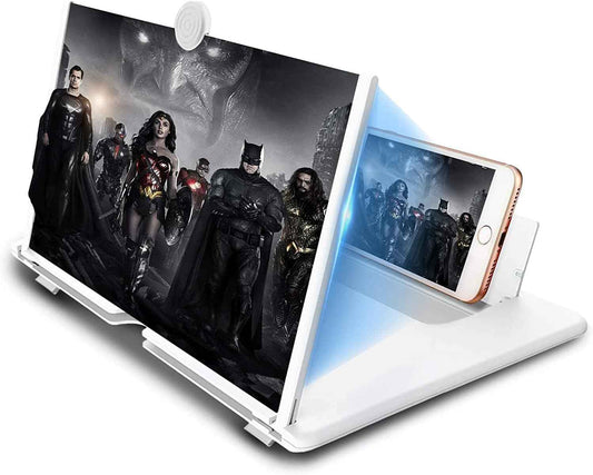 Amplificateur d'écran 3D pour téléphone avec pied flexible, lentille HD anti-lumière bleue sans batterie