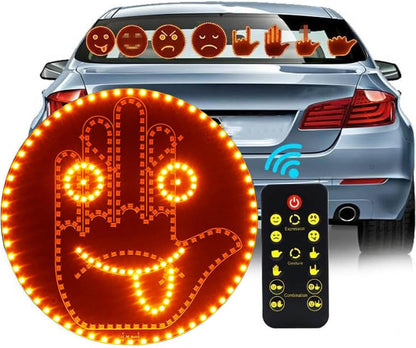 Lumière de doigt avec télécommande - Feu LED geste de la main pour colère au volant