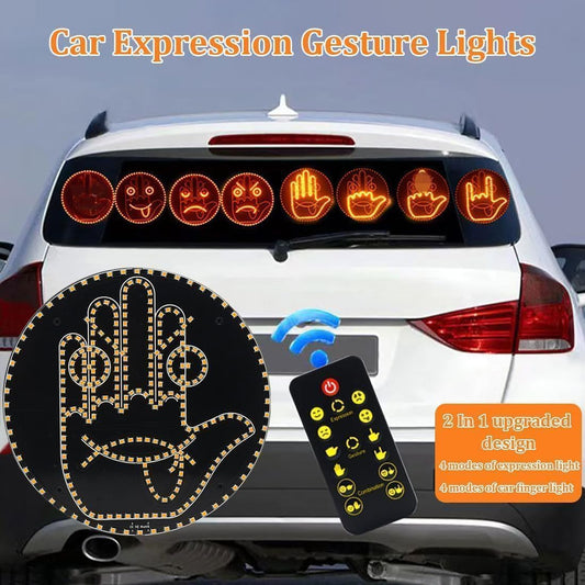 Lumière de doigt avec télécommande - Feu LED geste de la main pour colère au volant