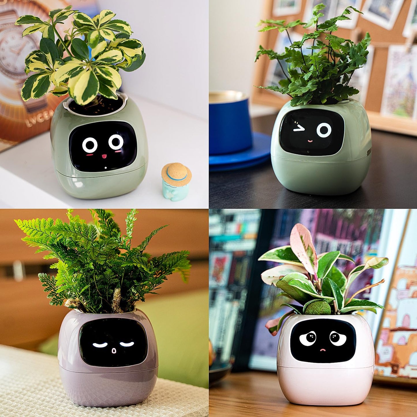 Jardinière Intelligente Tuya Ivy : 49 Expressions Riches, 7 Capteurs Intelligents, Chips AI pour Élever vos Plantes Facilement et Amusant