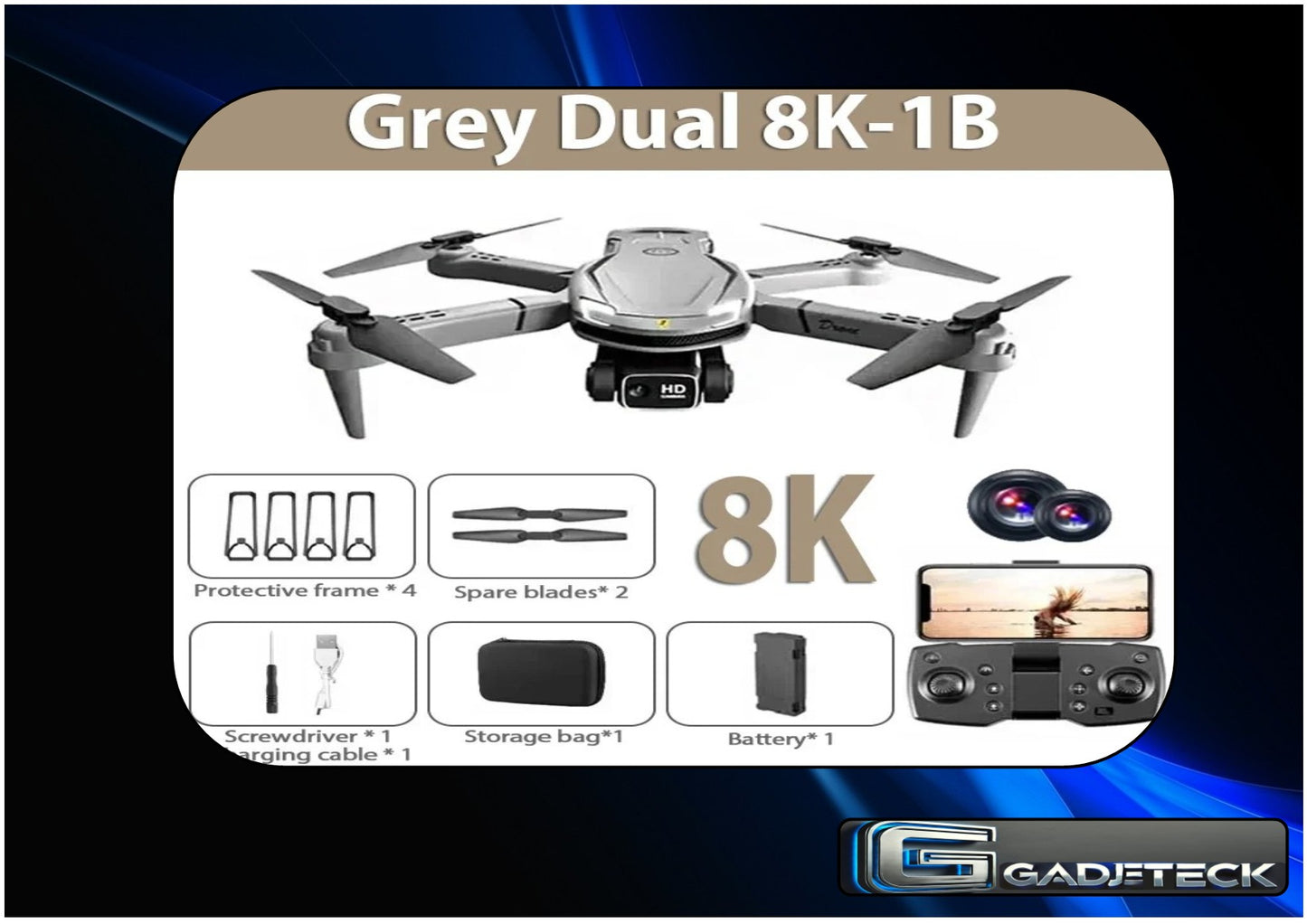Xioaim V88 Drone avec Caméra HD 8K, GPS WiFi, Suivi Intelligent, Longue Autonomie, Évitement d'Obstacles