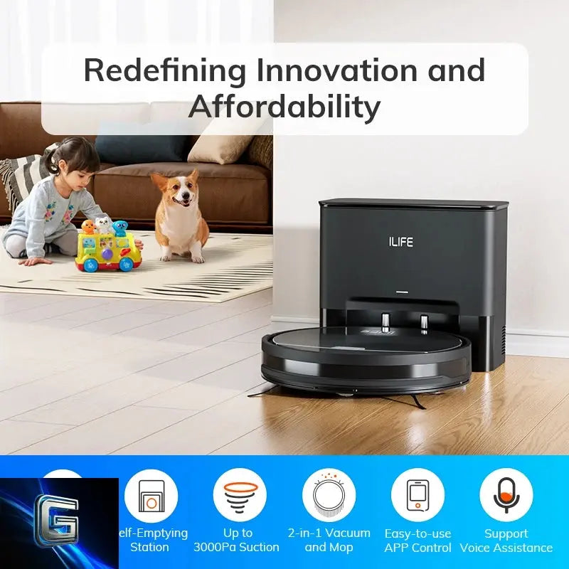 ILIFE V9 Pro Robot aspirateur et serpillère, aspirateur robot à vidage automatique gadjeteck
