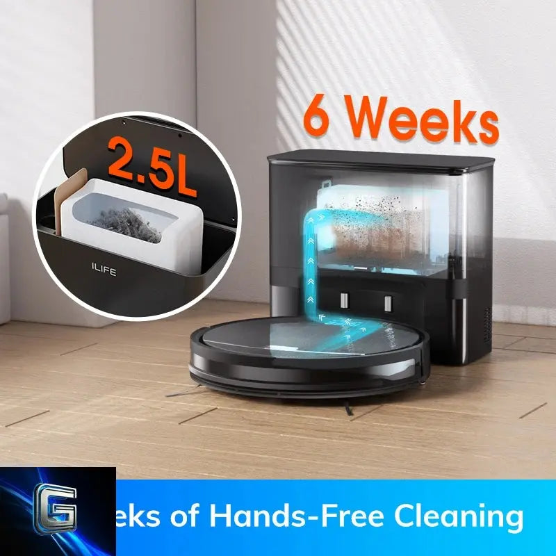 ILIFE V9 Pro Robot aspirateur et serpillère, aspirateur robot à vidage automatique gadjeteck