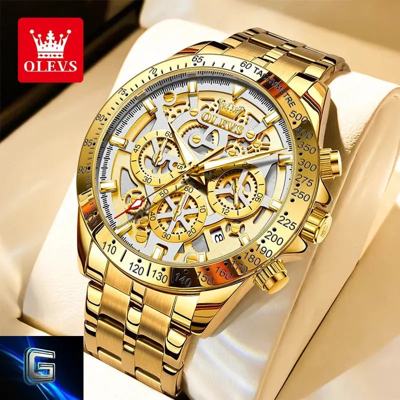 OLEVS 9913  Men's Watches Original Quartz Watches For Men Waterproof Luminous Chronograph Date 24 Hours Watches Luxury Men gadjeteck