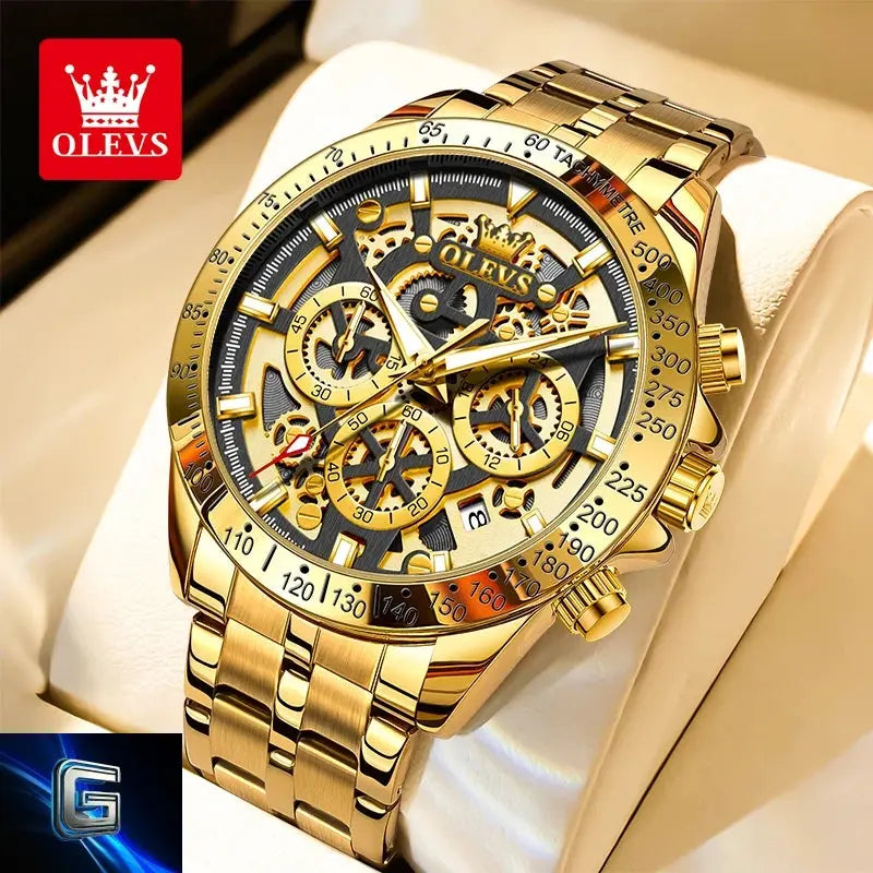 OLEVS 9913  Men's Watches Original Quartz Watches For Men Waterproof Luminous Chronograph Date 24 Hours Watches Luxury Men gadjeteck
