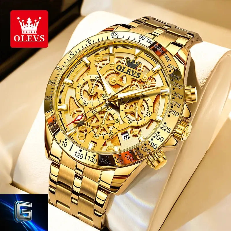 OLEVS 9913  Men's Watches Original Quartz Watches For Men Waterproof Luminous Chronograph Date 24 Hours Watches Luxury Men gadjeteck