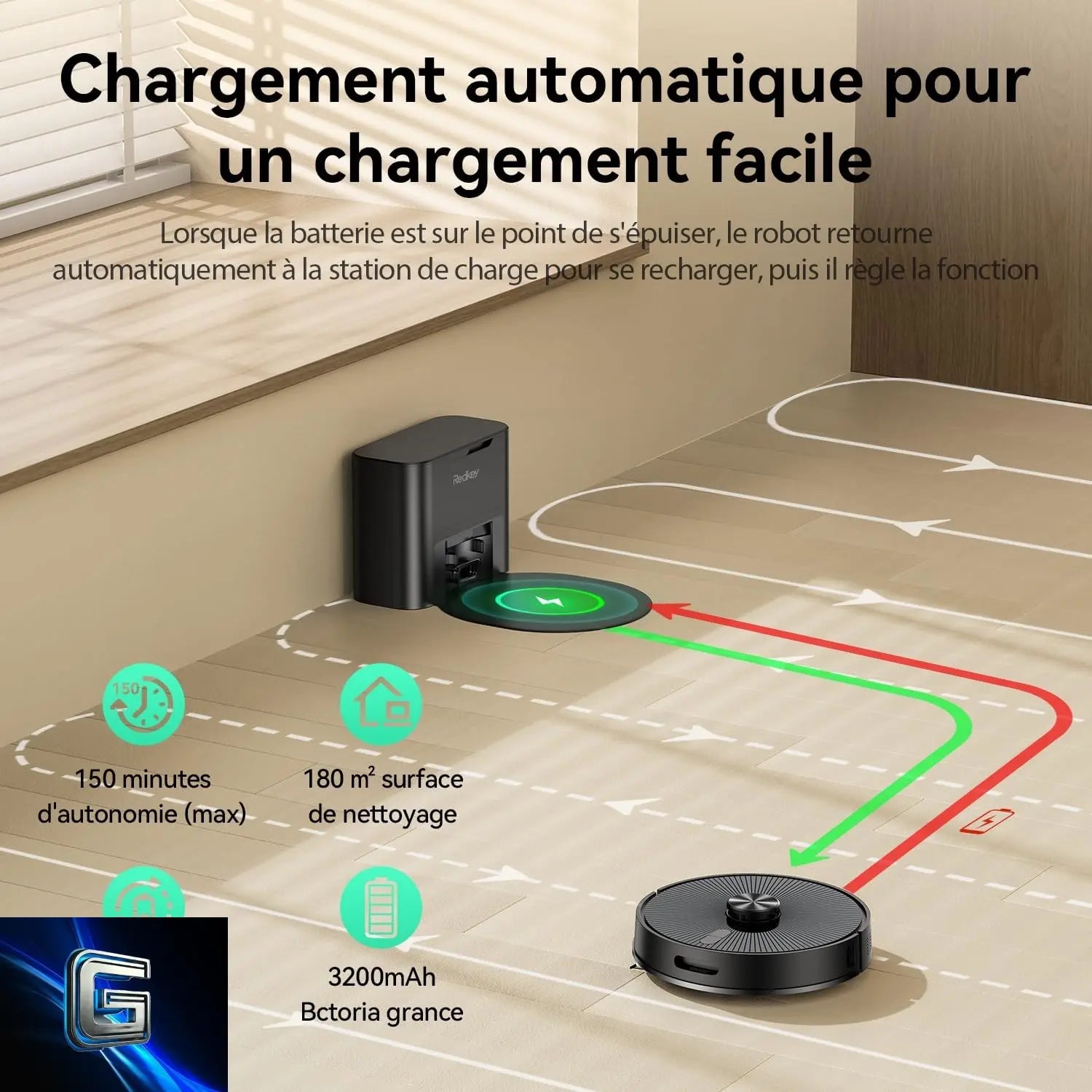 Redkey R10 Aspirateur Robot avec Station de Vidange gadjeteck