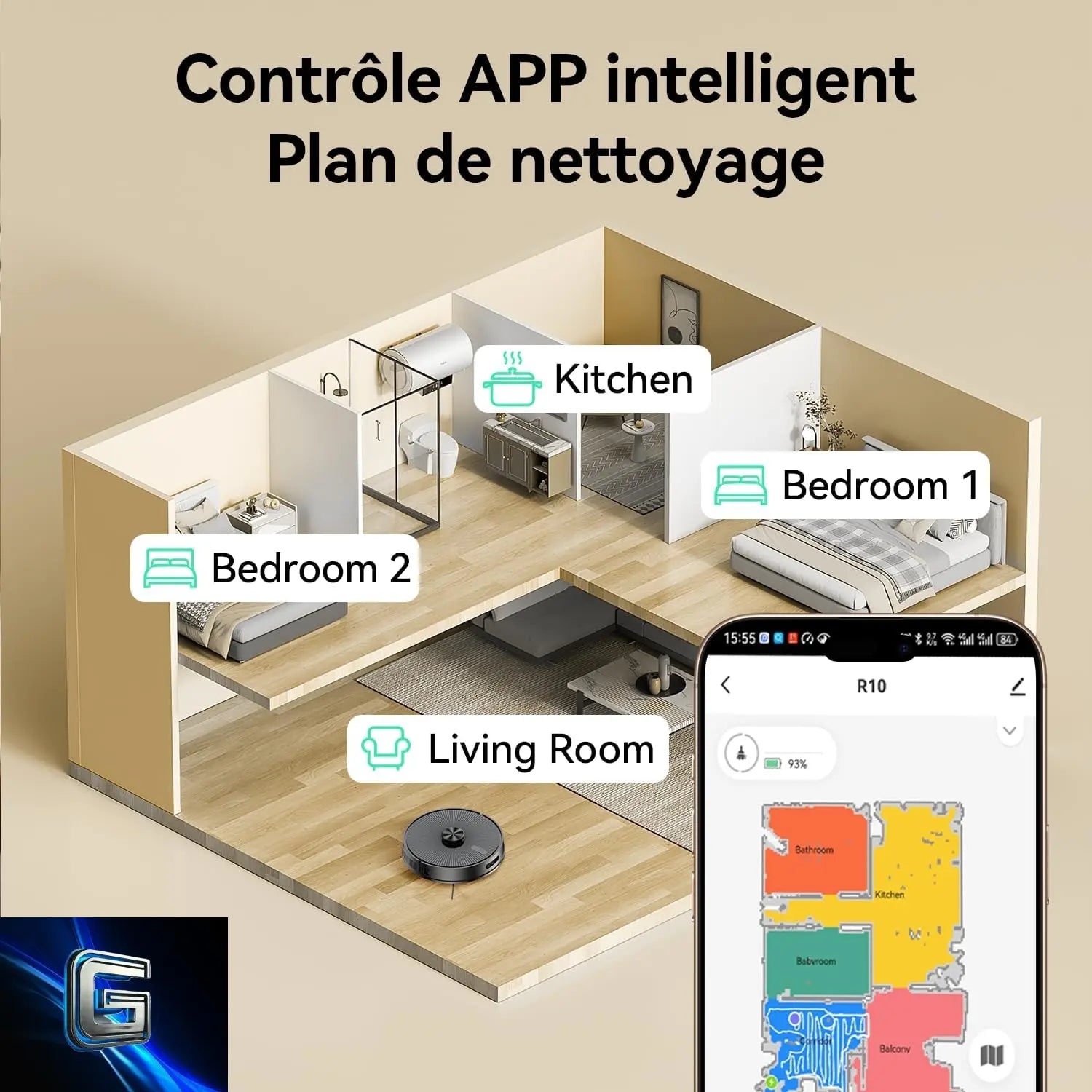 Redkey R10 Aspirateur Robot avec Station de Vidange gadjeteck