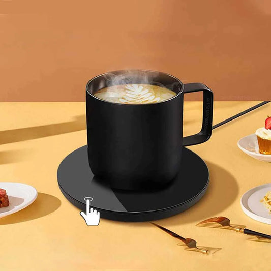 Mug chauffant électrique - Réchauffeur de tasse USB pour café, thé, et eau avec plateau thermostatique intelligent pour bureau et maison