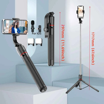 Bâton de selfie extensible avec trépied portable, télécommande Bluetooth pour iOS et Android