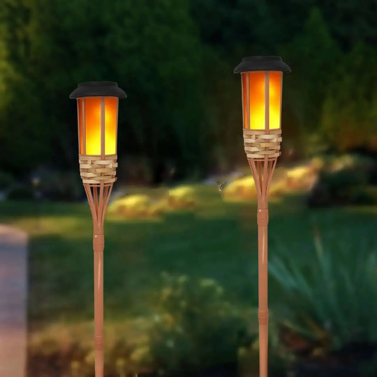 Lampe solaire bambou gadjeteck