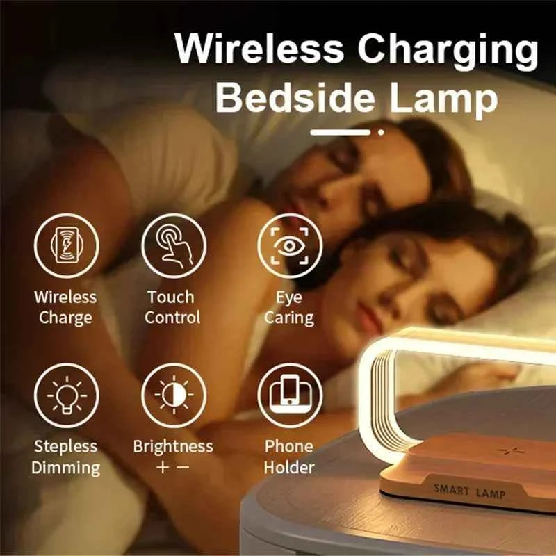 Veilleuse chargeur sans fil Table lampe de bureau dock de charge rapide pour iPhone Samsung Xiaomi