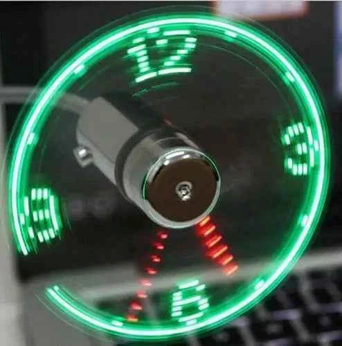 Ventilateurs USB mini lumineux avec affichage horaire - Gadgets créatifs pour PC et ordinateur portable