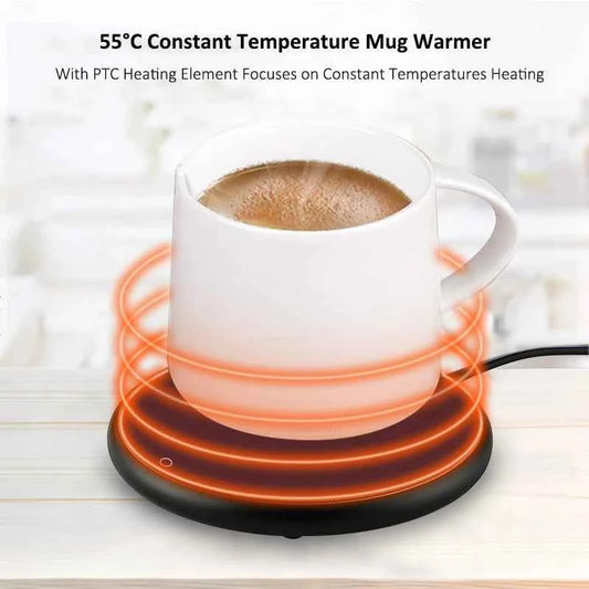 Mug chauffant électrique - Réchauffeur de tasse USB pour café, thé, et eau avec plateau thermostatique intelligent pour bureau et maison