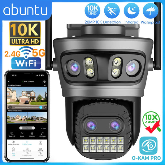 Caméra Wifi PTZ 20MP 10K Quatre Objectifs 10X