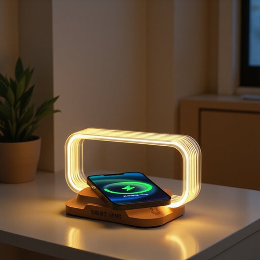 Veilleuse chargeur sans fil Table lampe de bureau dock de charge rapide pour iPhone Samsung Xiaomi
