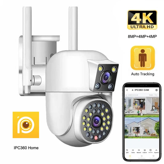 Caméra de surveillance extérieure PTZ 4K 8MP