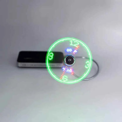 Ventilateurs USB mini lumineux avec affichage horaire - Gadgets créatifs pour PC et ordinateur portable