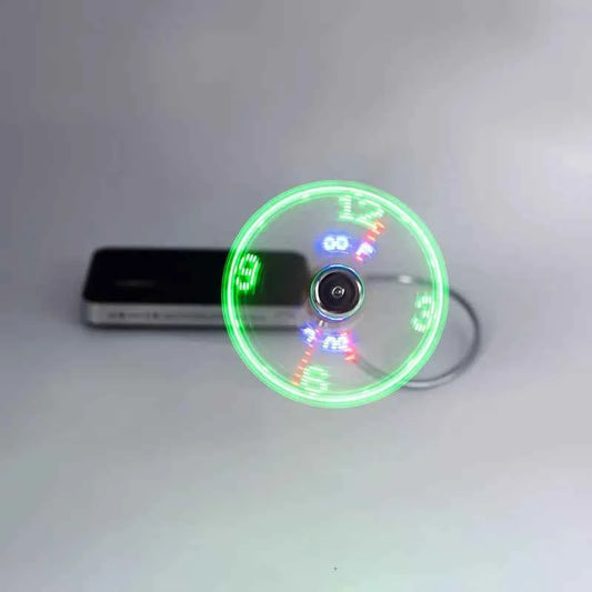 Ventilateurs USB mini lumineux avec affichage horaire - Gadgets créatifs pour PC et ordinateur portable