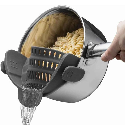 Filtre en silicone pour cuisine - Passoire clip-on pour casseroles et poêles, égouttoir à pâtes, légumes et fruits, gadgets de cuisine