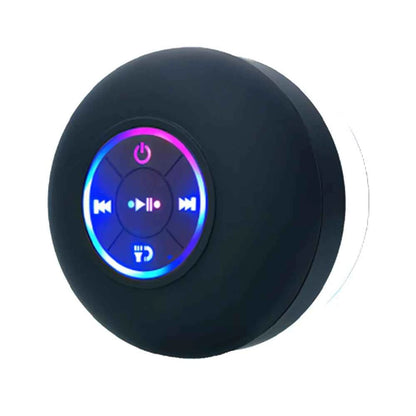 Haut-parleur Bluetooth étanche IPX4 Mini avec LED, Subwoofer et Micro pour Douche, Piscine et Plage avec Ventouse