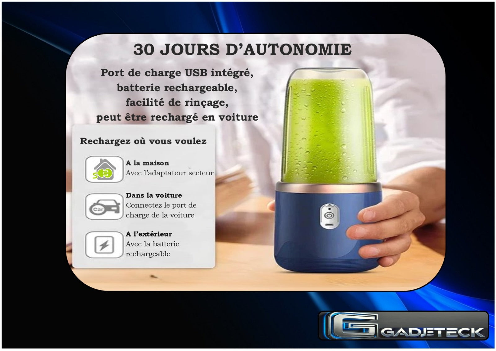 Mixeur à jus portable - gadjeteck